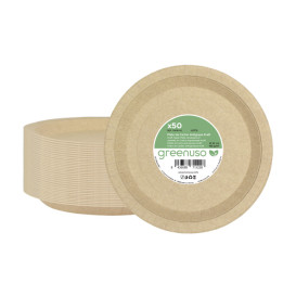 Papieren bord Rond vormig Vetvrij kraft Ø22cm 195g/m² (50 stuks) 