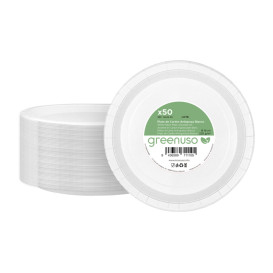 Papieren bord Rond vormig Vetvrij Wit  Ø18cm 220g/m² (50 stuks) 