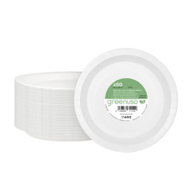 Papieren bord Rond vormig Vetvrij Wit  Ø18cm 250g/m² (50 stuks) 
