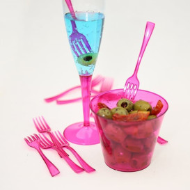 Plastic PS beker Geïnjecteerde glascider framboos 230 ml (10 stuks) 