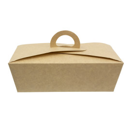 American Box with handles "Doggy Bag" Kraft 20x10x7cm (20 stuks) 