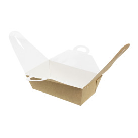 American Box with handles "Doggy Bag" Kraft 20x10x7cm (20 stuks) 