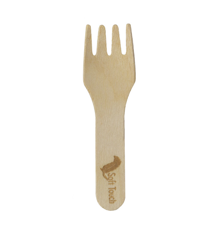 Houten Mini Vork “Soft” 7,5cm (100 Stuks) Houten Mini Vork “Soft” 7,5cm (100 Stuks)