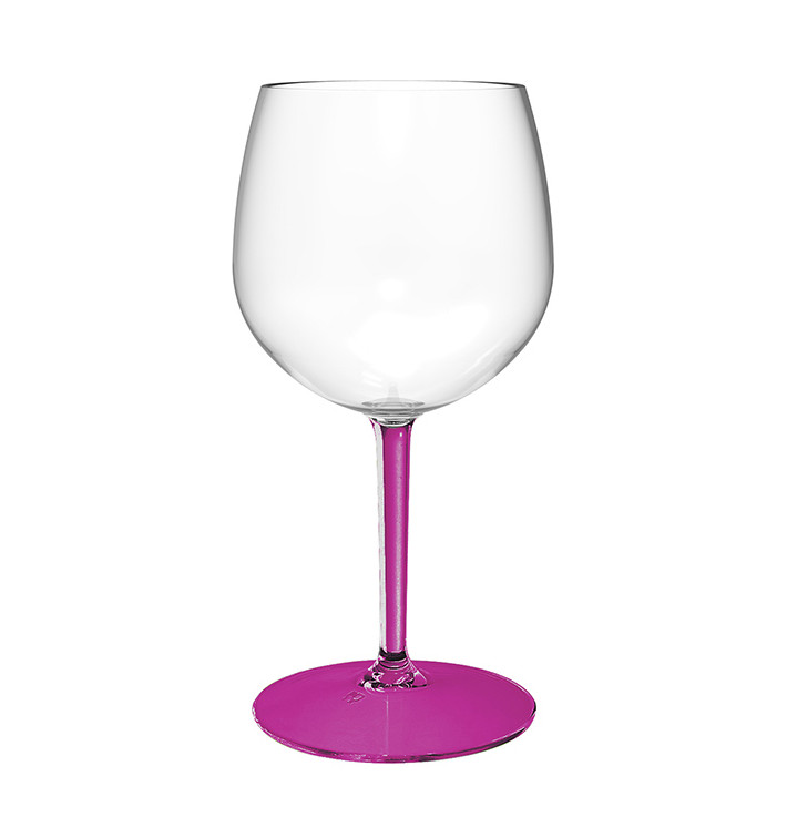 Herbruikbaar Durable Glas voor Gin TT fuchsia voet 580ml (6 Stuks) Herbruikbaar Durable Glas voor Gin TT fuchsia voet 580ml (6 Stuks)