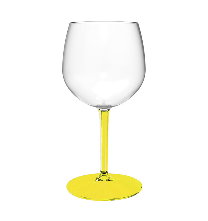 Herbruikbaar Durable Glas voor Gin TT gele voet 580ml (1 Stuk) Herbruikbaar Durable Glas voor Gin TT gele voet 580ml (1 Stuk)