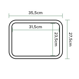 Plastic dienblad Fast Food rood 27,5x35,5cm (1 stuk) 