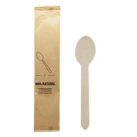 Verpakt Houten Lepel 16cm (1.200 Stuks)