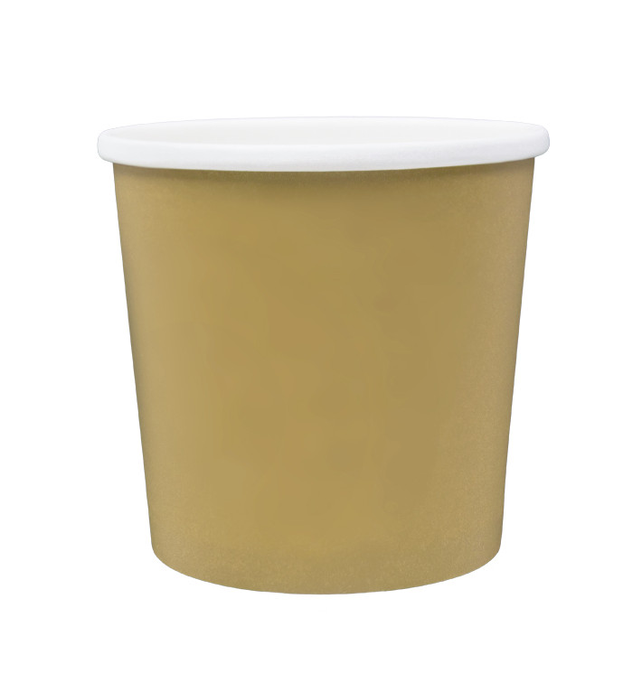Kraft Kartonnen Pot met Witte Rand 750ml Ø11,9cm (25 Stuks) Kraft Kartonnen Pot met Witte Rand 750ml Ø11,9cm (25 Stuks)