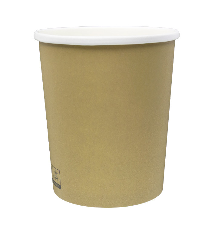 Kraft Kartonnen Pot met Witte Rand 1.000ml Ø11,9cm (25 Stuks) Kraft Kartonnen Pot met Witte Rand 1.000ml Ø11,9cm (25 Stuks)