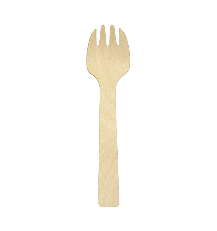 Houten Vork Spork 10,5cm (100 stuks) Houten Vork Spork 10,5cm (100 stuks)