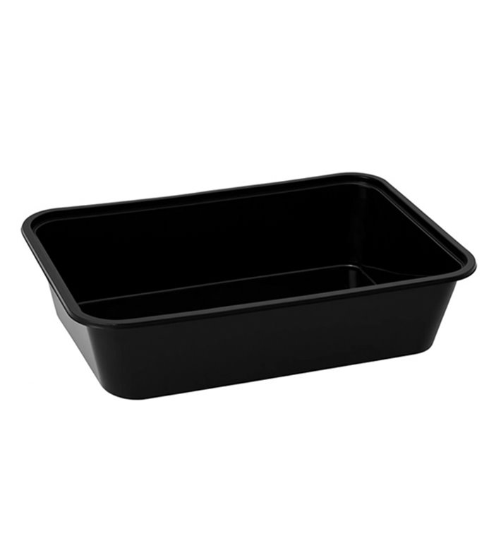 Plastic Bakje Rechthoek Zwart van PP met Deksel 500ml 17,3x11,9cm (500 Stuks) Plastic Bakje Rechthoek Zwart van PP met Deksel 500ml 17,3x11,9cm (500 Stuks)
