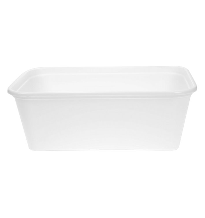 Plastic Bakje Rechthoek Wit van PP met Deksel 750ml 17,3x11,9cm (50 Stuks) Plastic Bakje Rechthoek Wit van PP met Deksel 750ml 17,3x11,9cm (50 Stuks)