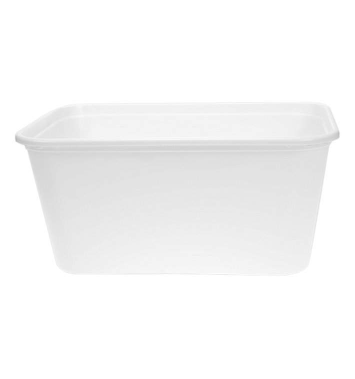 Plastic Bakje Rechthoek Wit van PP met Deksel 1.000ml 17,3x11,9cm (50 Stuks) Plastic Bakje Rechthoek Wit van PP met Deksel 1.000ml 17,3x11,9cm (50 Stuks)