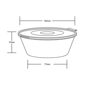 Pot Scharnierende voor Sauzen PP 6Oz/180ml (100 Stuks)