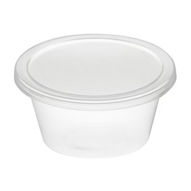 Sauspot PP Transparant met Deksel 2Oz/60ml (100 Stuks)