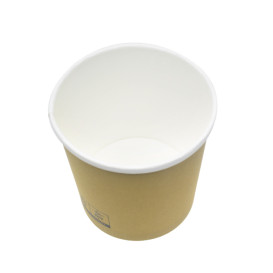 Kraft Kartonnen Pot met Witte Rand 350ml Ø9,0cm (500 Stuks)