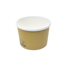 Kraft Kartonnen Pot met Witte Rand 250ml Ø9,0cm (500 Stuks)