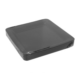 Plastic bord Vierkant extra sterk zwart 23x23cm (20 stuks) 