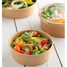 Kraft Kartonnen Saladebak 600ml Ø15,0cm (300 stuks)