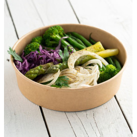 Kraft Kartonnen Saladebak 950ml Ø18,5cm (50 stuks)