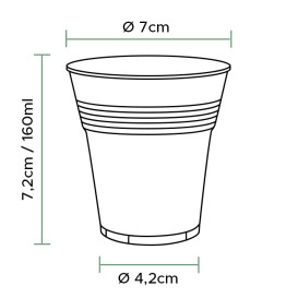 Plastic PS beker Vending transparant 160 ml (100 stuks)