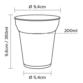 Sustainable Earth PLA Beker Transparant 350ml (50 stuks) 