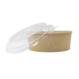Soepkom Karton Kraft-Kraft met Deksel 500ml Ø15cm (50 Stuks)
