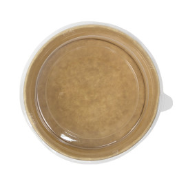 Soepkom Karton Kraft-Kraft met Deksel 500ml Ø15cm (50 Stuks)