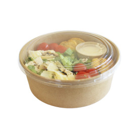 Soepkom Karton Kraft-Kraft met Deksel 500ml Ø15cm (50 Stuks)