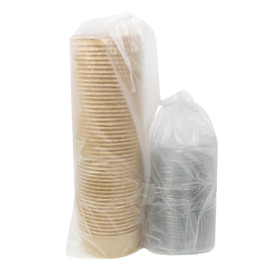 Soepkom Karton Kraft-Kraft met Deksel 500ml Ø15cm (50 Stuks)