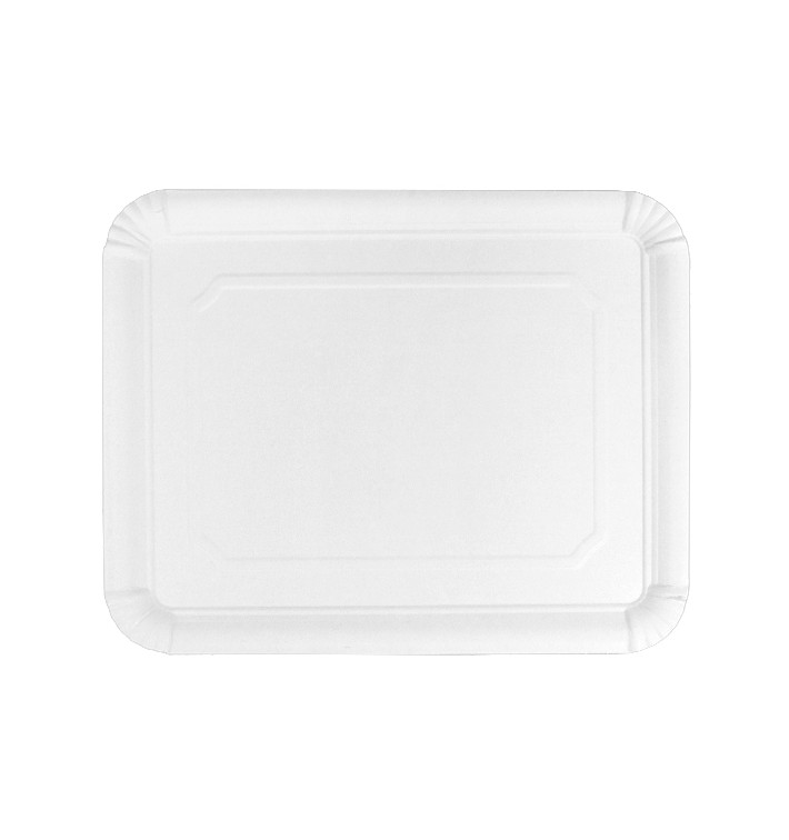 Papieren Dienblad Rechthoekige vorm Wit 22x28cm (50 Stuks) Papieren Dienblad Rechthoekige vorm Wit 22x28cm (50 Stuks)