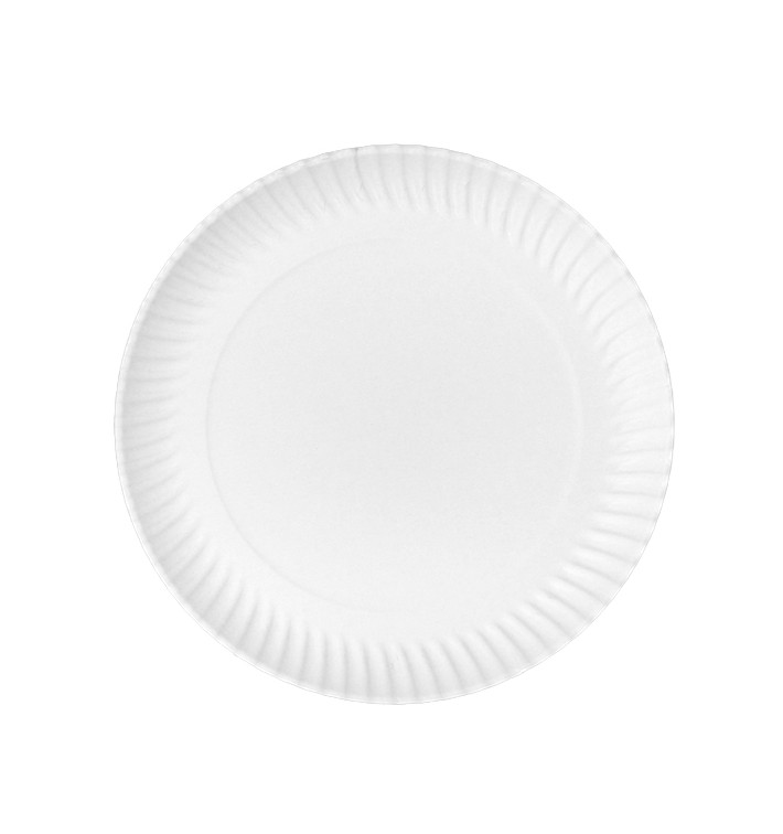 Papieren bord Rond vormig Wit Ø23cm 450g/m² (50 Stuks) Papieren bord Rond vormig Wit Ø23cm 450g/m² (50 Stuks)