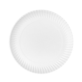 Papieren bord Rond vormig Wit Ø23cm 450g/m² (450 Stuks)