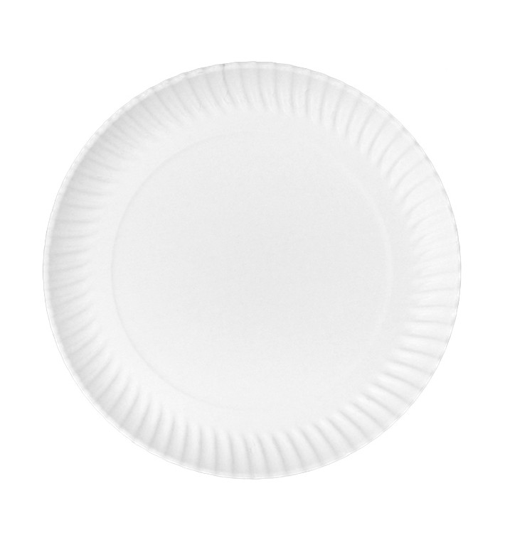 Papieren bord Rond vormig Wit Ø32cm 600g/m² (250 Stuks) Papieren bord Rond vormig Wit Ø32cm 600g/m² (250 Stuks)