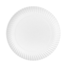 Papieren bord Rond vormig Wit Ø27cm 550g/m² (50 Stuks)