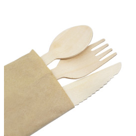 Bestek Set Hout vork, mes lepel (25 stuks)