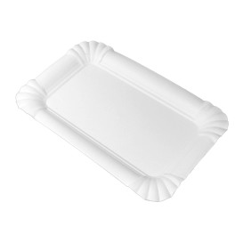 Papieren Dienblad Rechthoekige vorm Wit 12x19cm (700 Stuks)