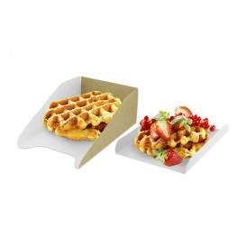 Papieren dienblad voor wafel wit 13,5x10cm (100 stuks) 