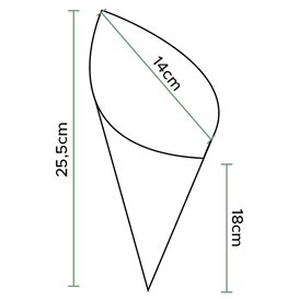 Papieren Voedsel Kegel Vetvrij Kraft 25,5cm 100gr (100 Stuks)