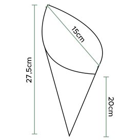 Papieren Voedsel Kegel Vetvrij Kraft 27,5cm 250gr (1.600 Stuks)