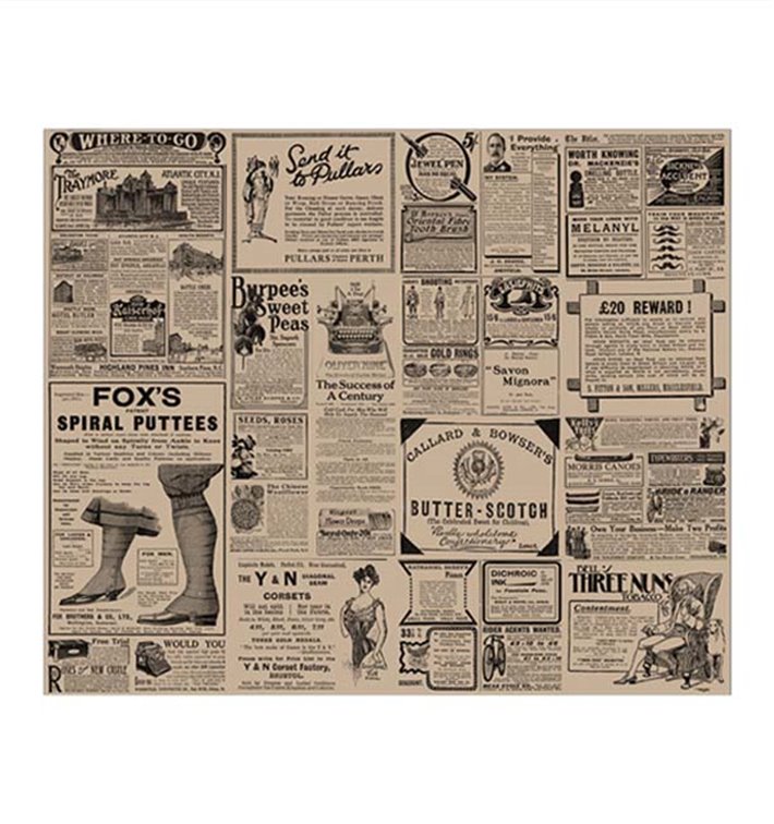 Graspapier inpakvellen "Times" kraft 31x38cm (4.000 stuks) Graspapier inpakvellen "Times" kraft 31x38cm (4.000 stuks)