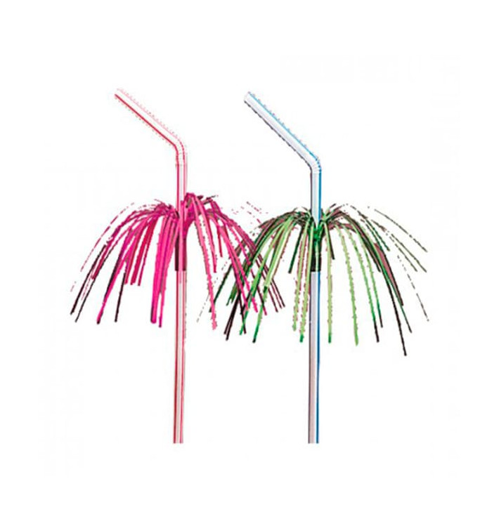 Plastic rietje flexibel PS Palm Tree Design Ø0,5cm 23cm Plastic rietje flexibel PS Palm Tree Design Ø0,5cm 23cm