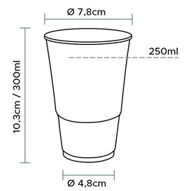 Plastic PP beker transparant 300ml Ø7,3cm (2.500 stuks)