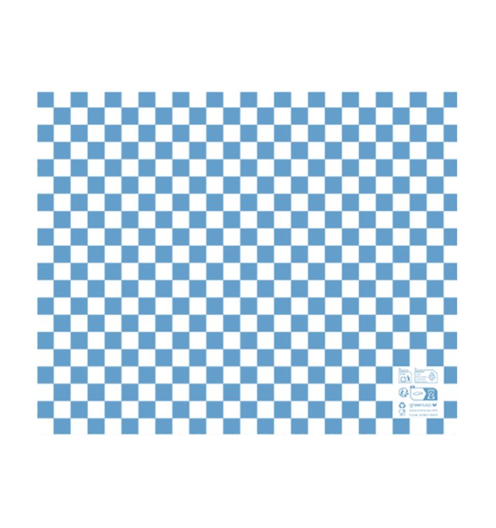 Graspapier inpakvellen “Vichy” Blauw 20x24,5cm (1.000 stuks)