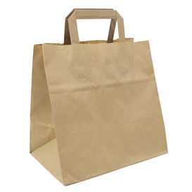 Papieren zak met handgrepen kraft Plat 70g/m² 25+17x26cm (50 stuks)