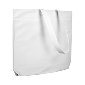 Niet geweven tas met lange hengsels wit 48+10x35cm (200 stuks)