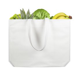 Niet geweven tas met lange hengsels wit 48+10x35cm (25 stuks)