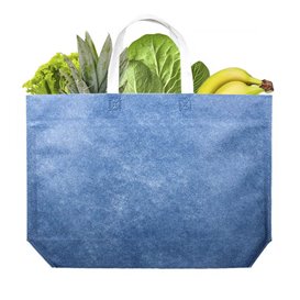 Niet Geweven Tas met Zeshoekige Base Blaw 44+10x30cm (25 stuks)