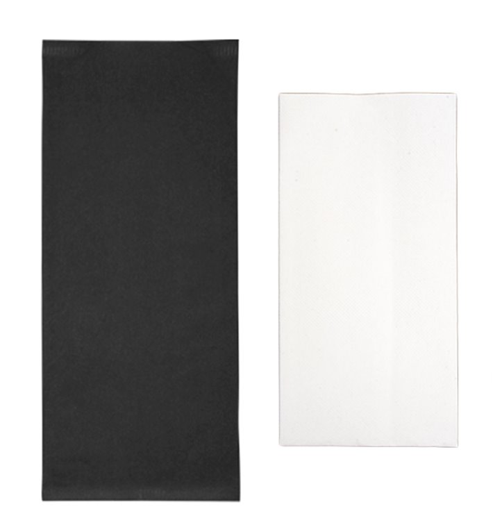 Enveloppe Bestekhouder met Servet Zwart 11x25cm (100 stuks) Enveloppe Bestekhouder met Servet Zwart 11x25cm (100 stuks)