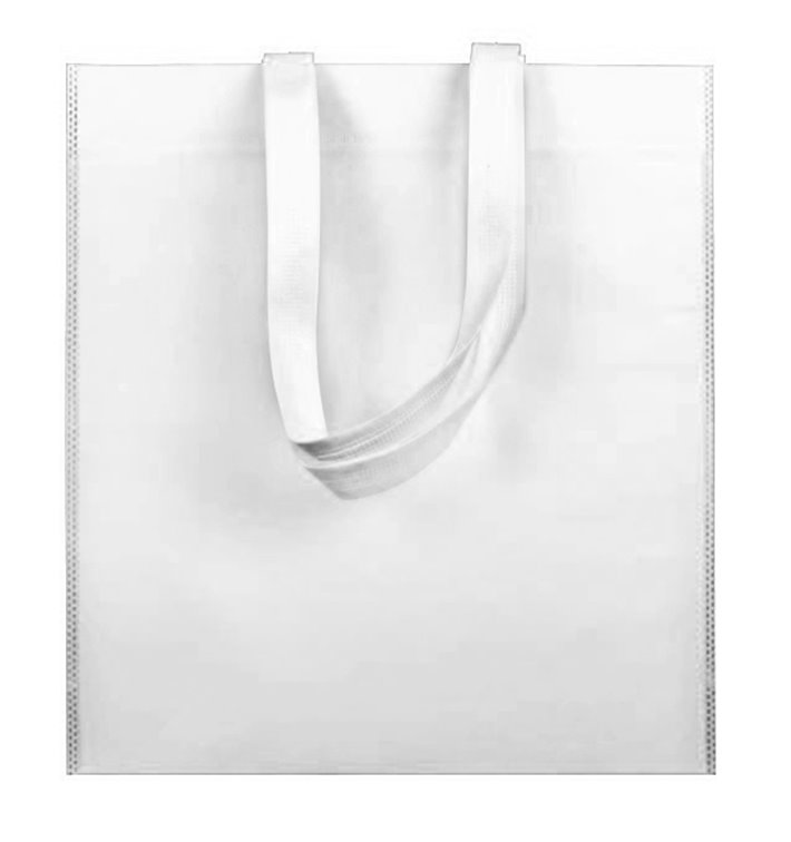 Niet geweven tas met korte hengsels wit 38x42cm (25 stuks) Niet geweven tas met korte hengsels wit 38x42cm (25 stuks)